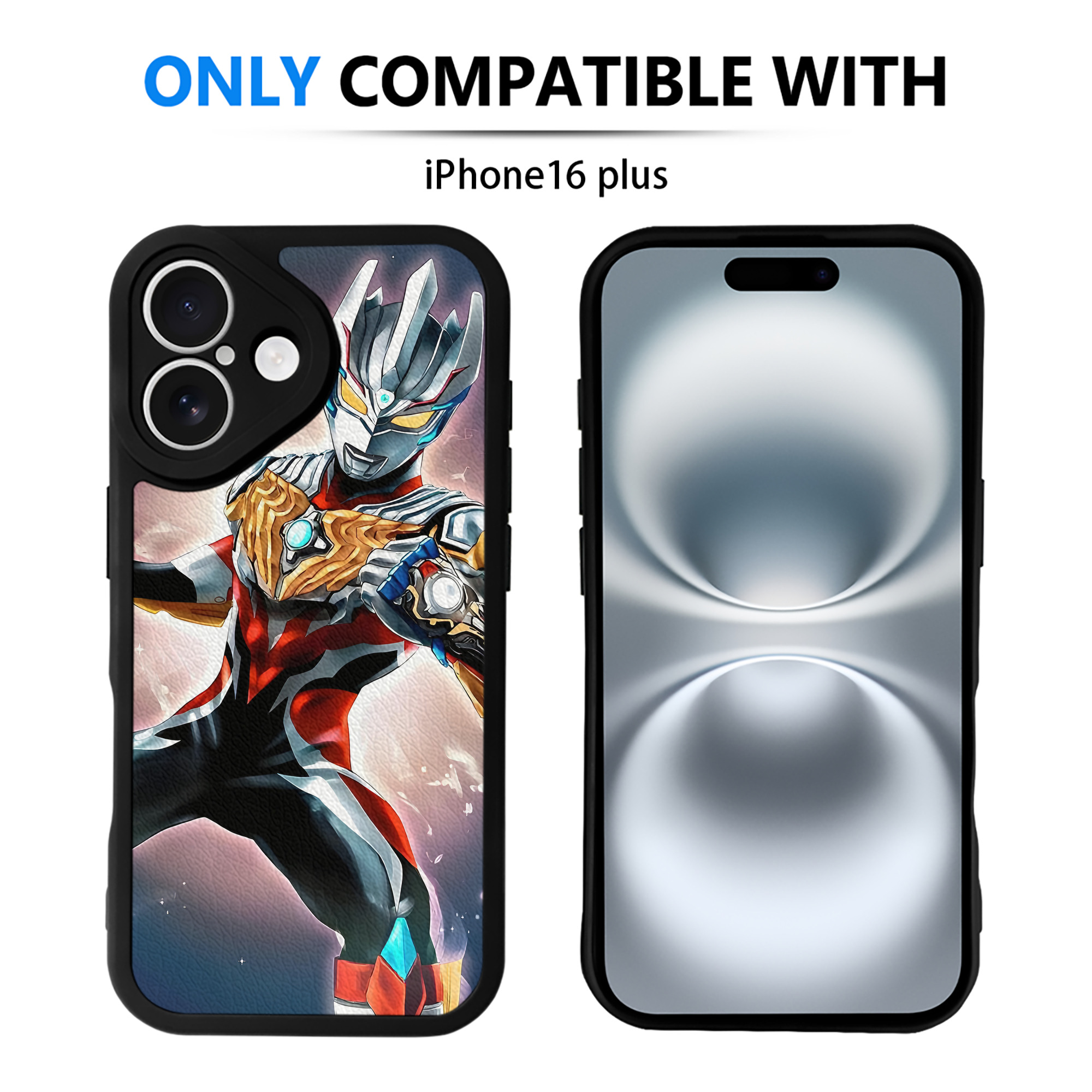 （画像用） ウルトラマン Ultraman 【iPhone 16シリーズ対応】シリコンスマホケース（レザー調） 材質：シリコン